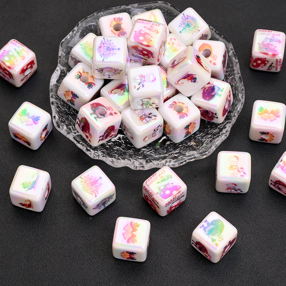 Christmas Acrylic Square Beads