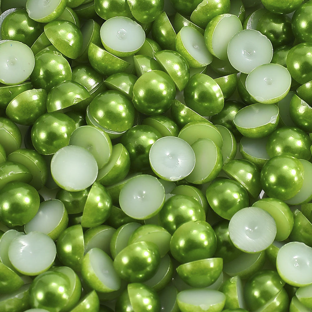 1000pcs Semi Circular Resin Pearl Beads