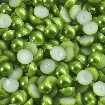 1000pcs Semi Circular Resin Pearl Beads