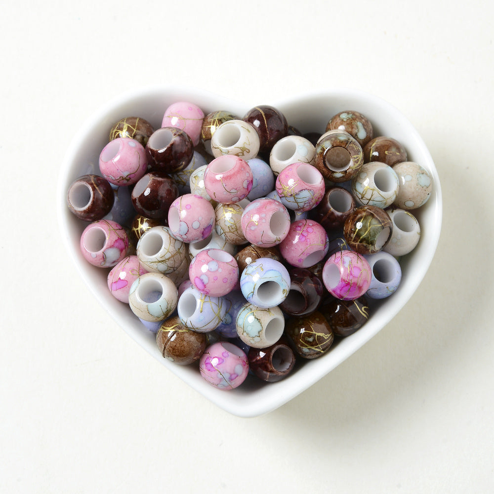 100-Piece Golden Embellished Gradient Frosted Star Beads Assortment