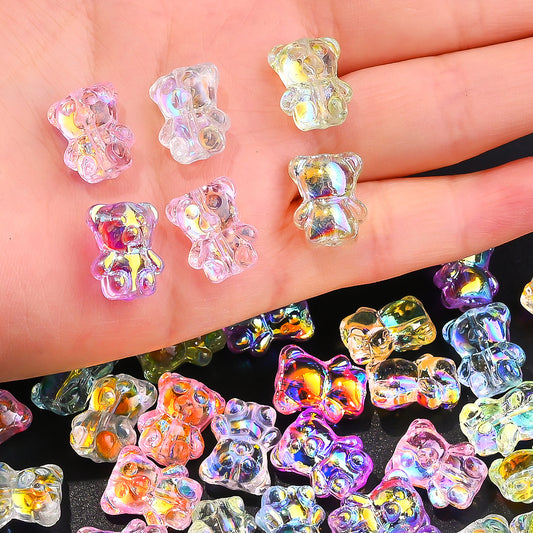 Transparent AB Bear Glass Beads
