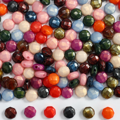 100pcs Flat Faceted Acrylic Spacer Beads