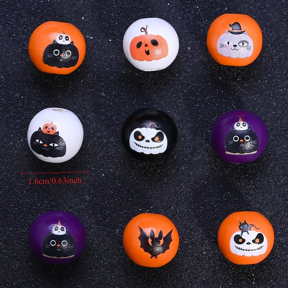 16mm Halloween Wooden Beads