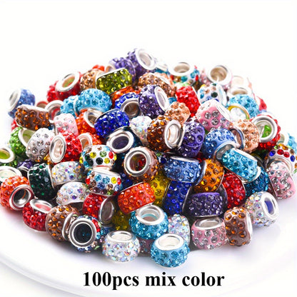 Rhinestone Wheel Large Hole Beads