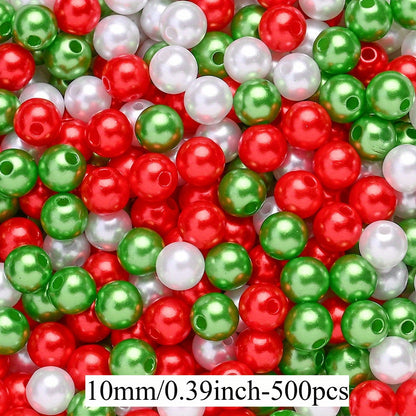 Christmas Imitation Pearl Acrylic Beads