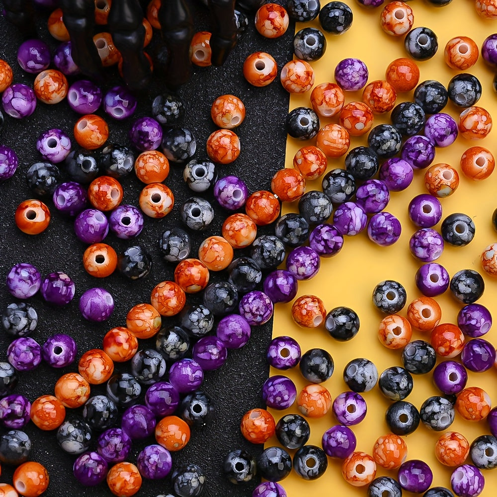 8mm Halloween Crack Acrylic Round Beads