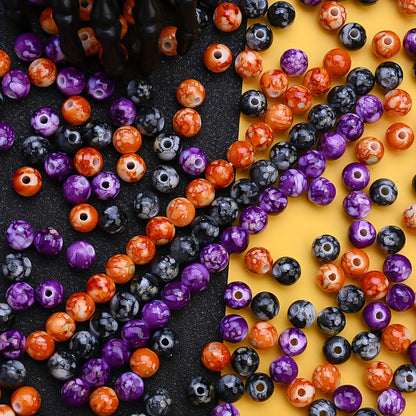 8mm Halloween Crack Acrylic Round Beads