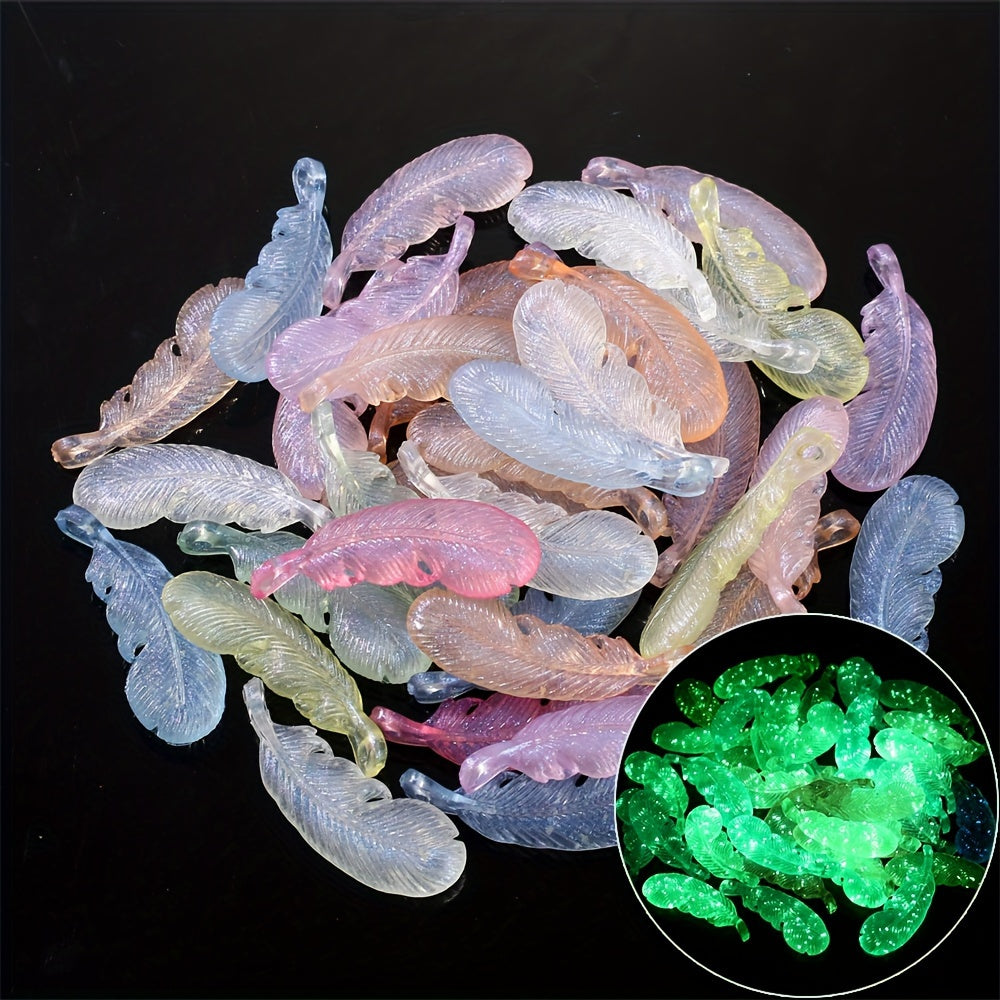 Luminous Feather Acrylic Pendant Charms