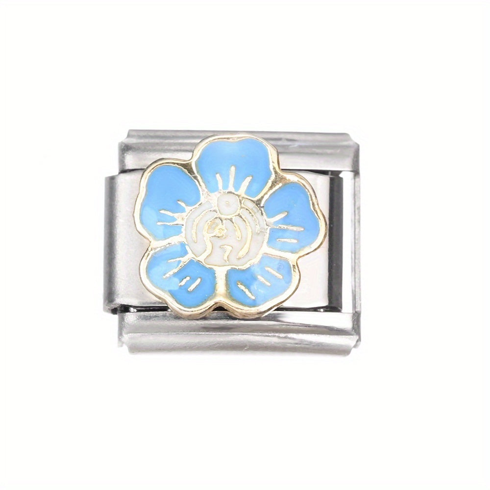 1pc 9x10mm Stainless Steel Flower Module Bead
