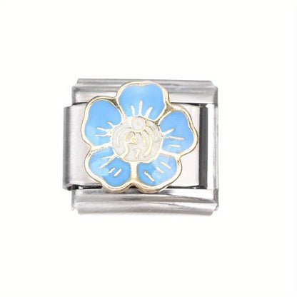 1pc 9x10mm Stainless Steel Flower Module Bead