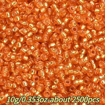 1.5mm Silvery-filled Mini Glass Rice Beads