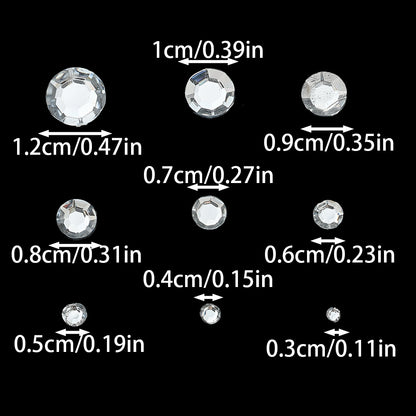 Silver Rhinestone Flatback Beads