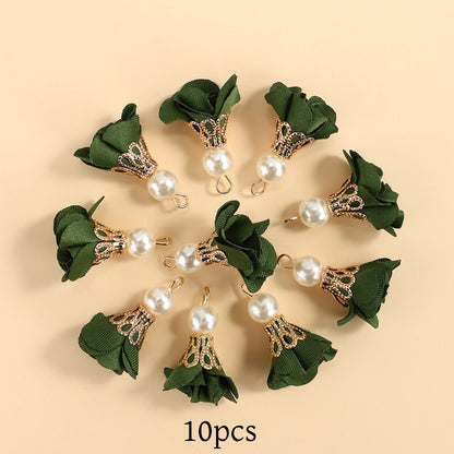 10pcs Colorful Petal Tassel Charm Pendants