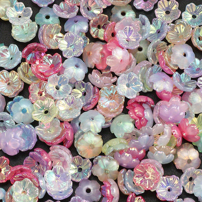 8/11mm Five Petal Acrylic Flower Beads