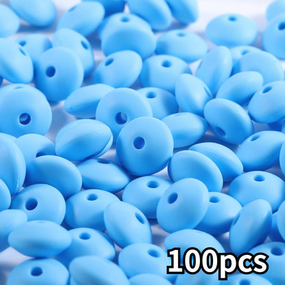Assorted Silicone Lentil Abacus Focal Beads