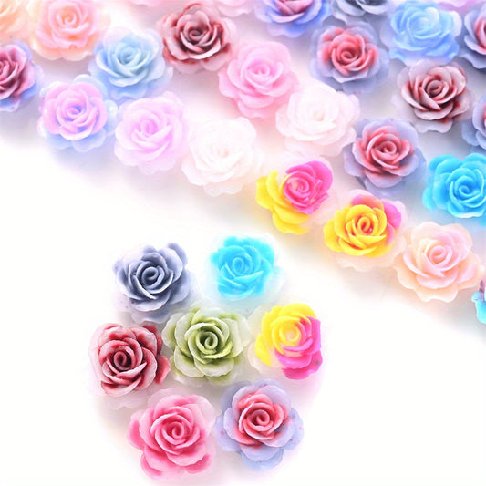 50pcs 8/10mm Luminous Resin Flower Beads
