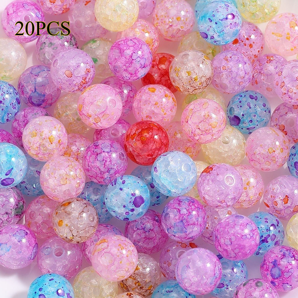 10/20/30/50/100pcs Gradient Crackle Acrylic Beads