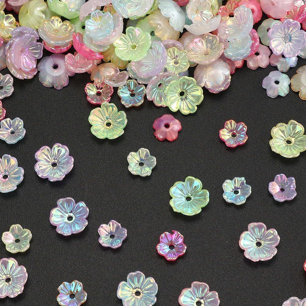 Gradient Acrylic Plum Blossom Beads
