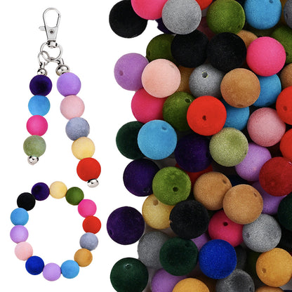 150pcs 16mm Winter Series Acrylic Flocking Beads