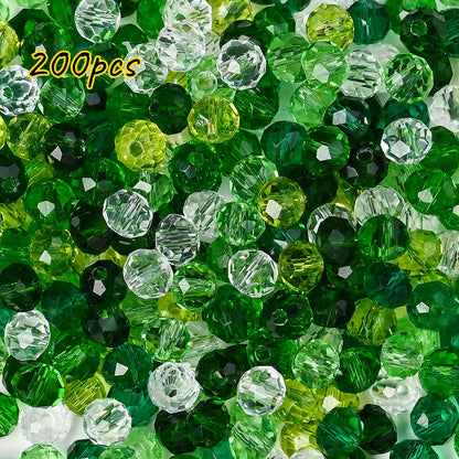Green Faceted Glass Rhinestone Beads