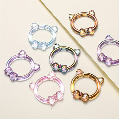 Vibrant Acrylic Cracked Pattern Bowknot Beads