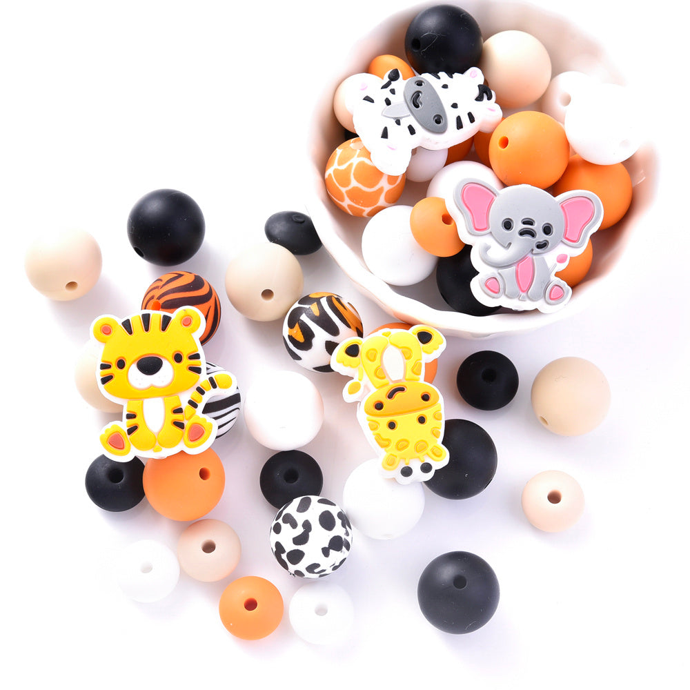 Animal Series Silicone Focal Beads Set