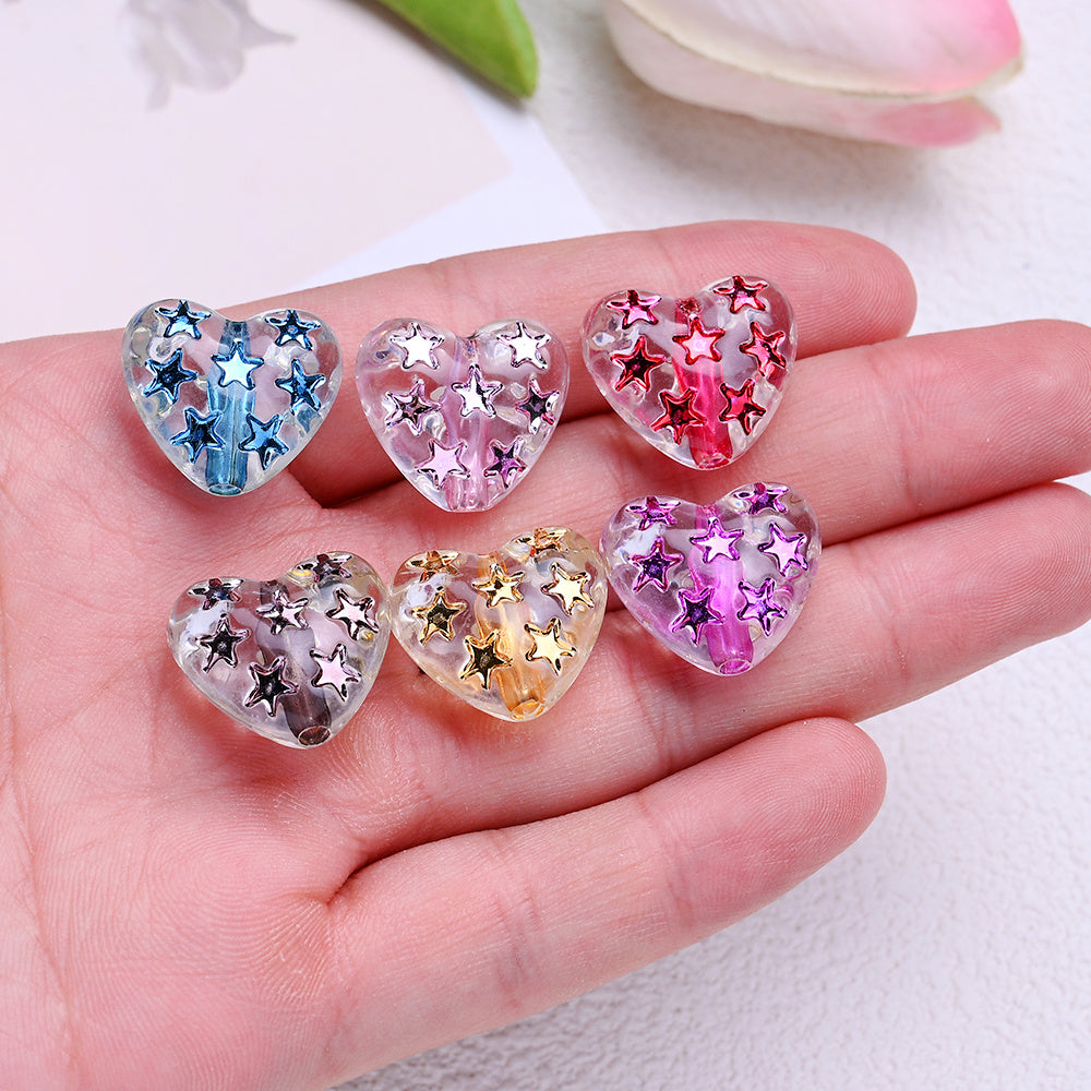 17.5x20mm Sanding Heart Acrylic Beads