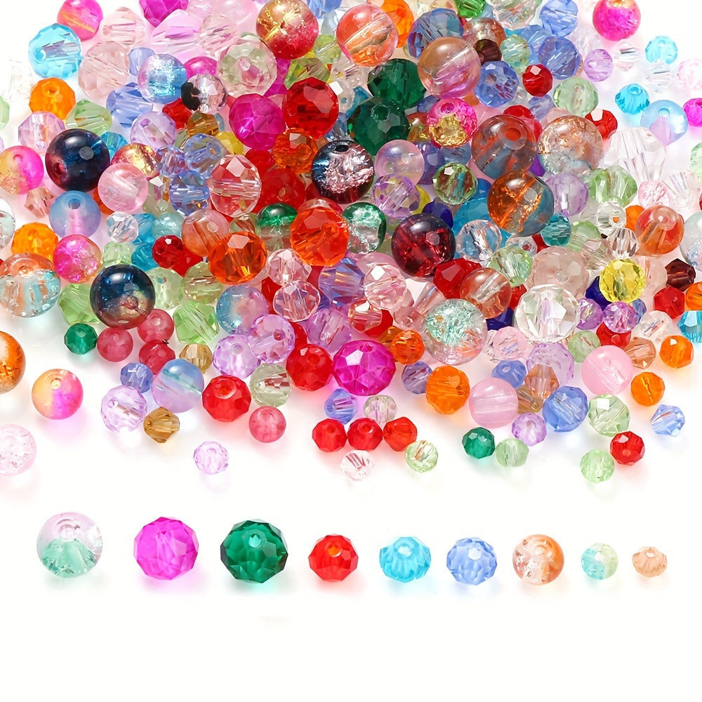 Artificial Crystal Crackle Faceted Bicone Beads