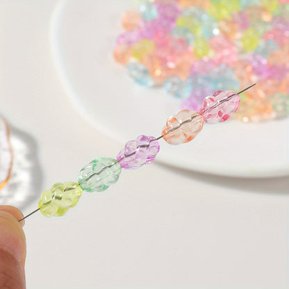 Transparent Mixed Color Twisted Oval Acrylic Beads