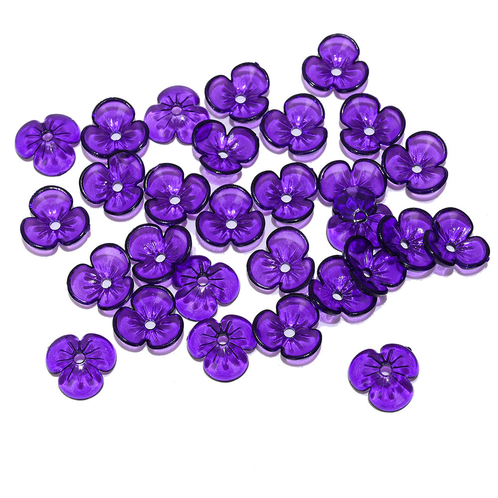 10mm Clear Acrylic Sakura Flower Beads