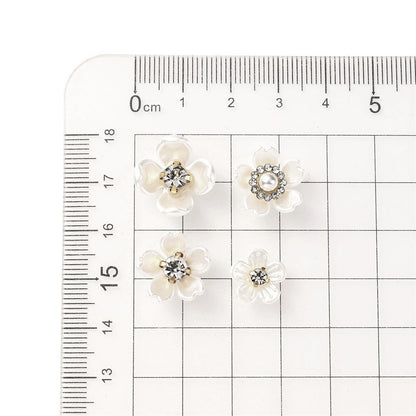 Flower Shape Acrylic Imitation Pearl Flatback Beads