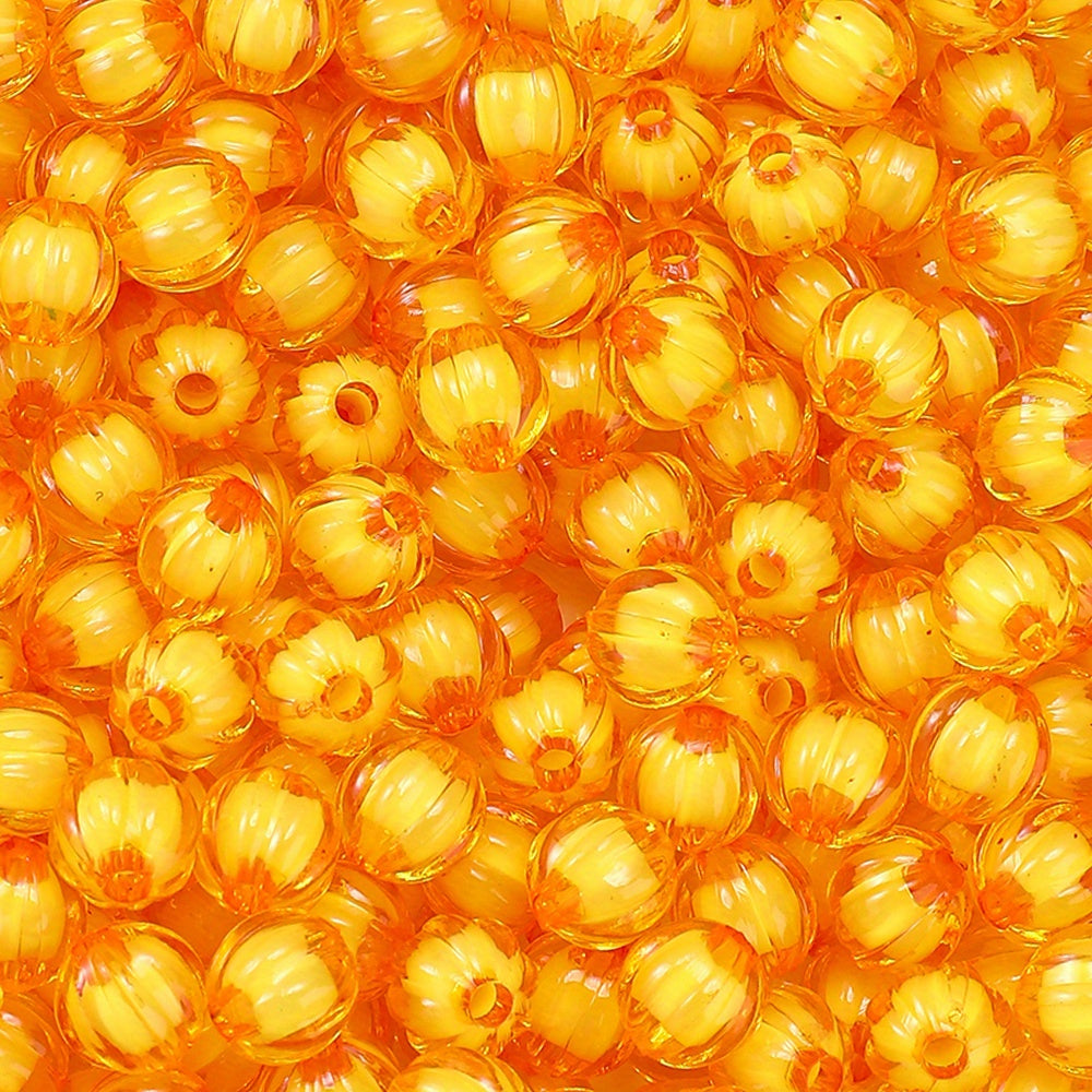 8/10mm Acrylic Pumpkin Beads