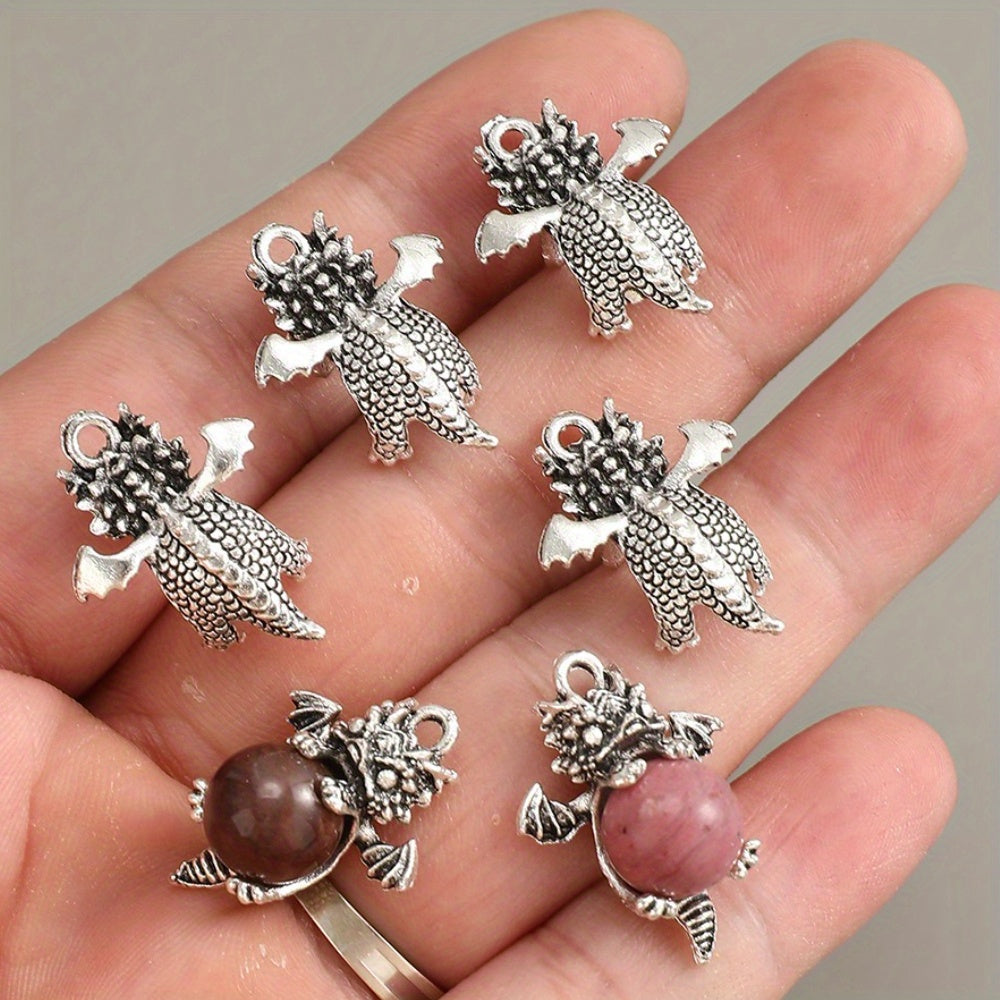 5pcs 18x25mm Flying Dragon Pendant Beads