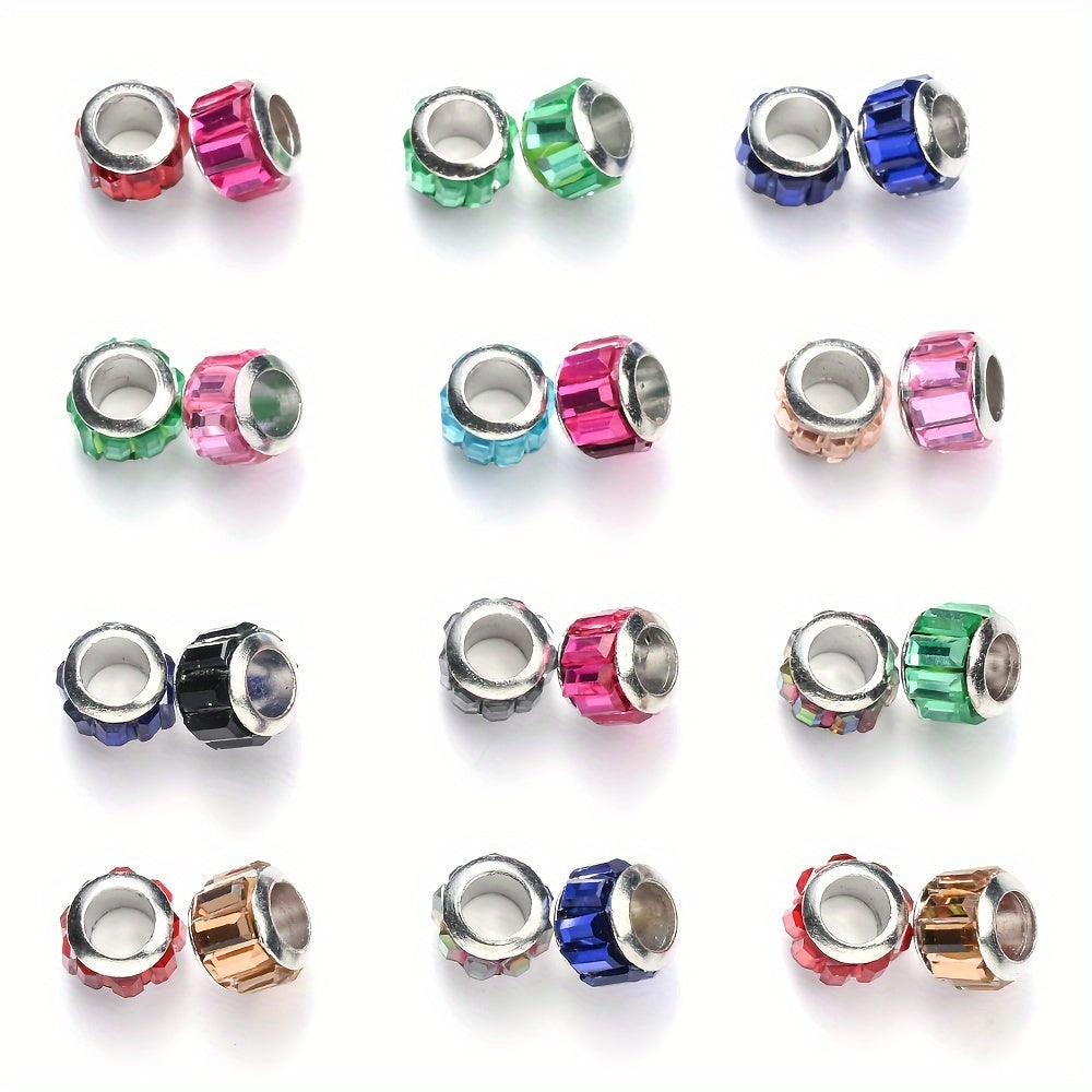 Round Painted Multicolor Acrylic Beads