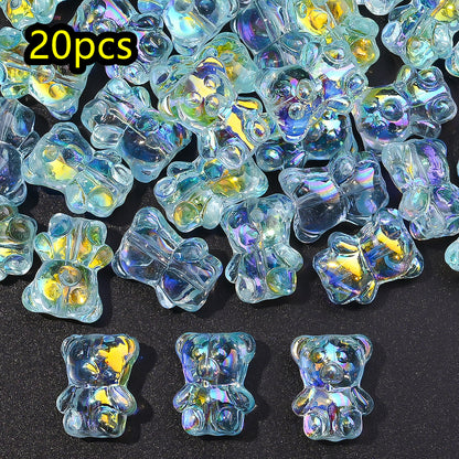 Transparent AB Bear Glass Beads