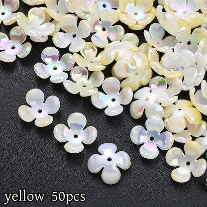 50pcs Four Petal Receptacle Beads