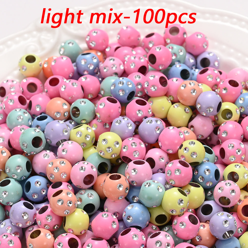 Shiny Acrylic Big Hole Spacer Beads