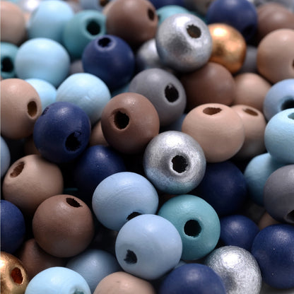 20/50/80/100/150/300pcs Morandi Color Wooden Beads Set