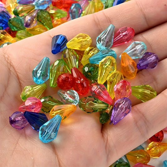50pcs 13x8mm Multicolor Acrylic Droplet Beads