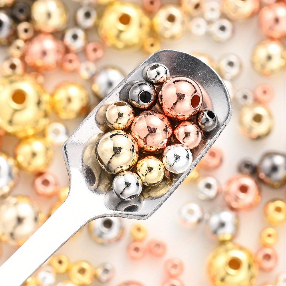 Transparent Flower Print Resin Big Hole Spacer Beads