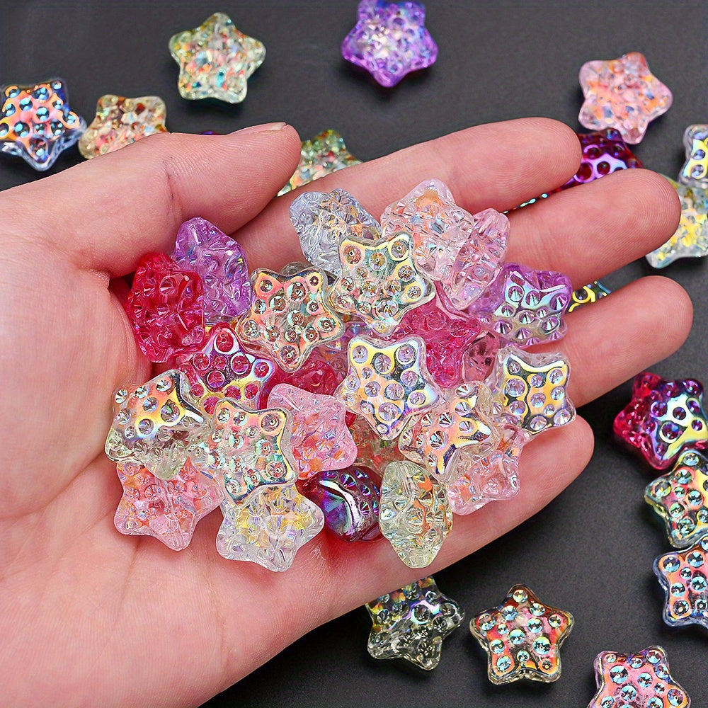 18mm Glass Five-Pointed Star Beads