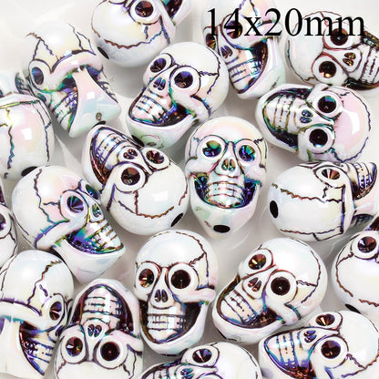 10pcs Colorful Skull Beads
