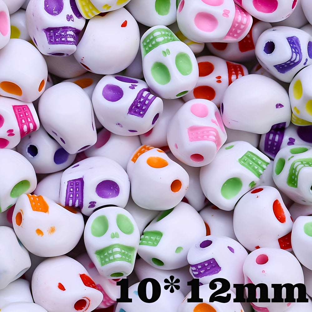 Colorful Acrylic Skull Beads