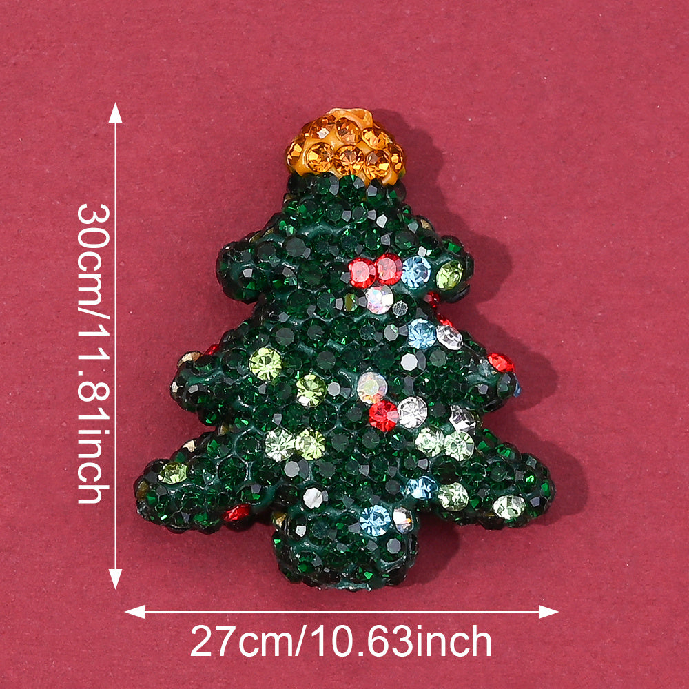 Red / Green Christmas Tree Rhinestone Clay Spacer Beads