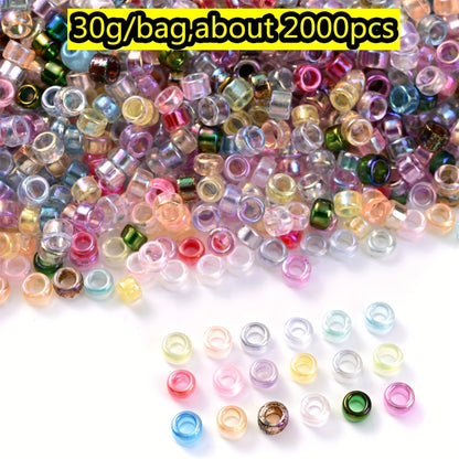 30g/bag 3mm Gradient Tube Glass Beads