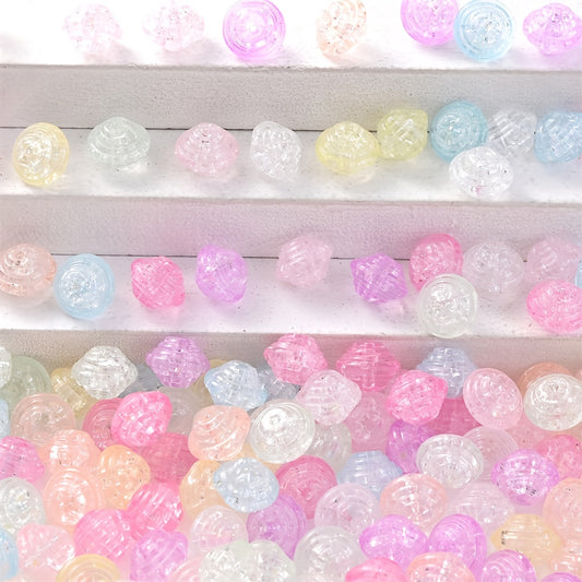 50pcs Colorful Flower Acrylic Beads