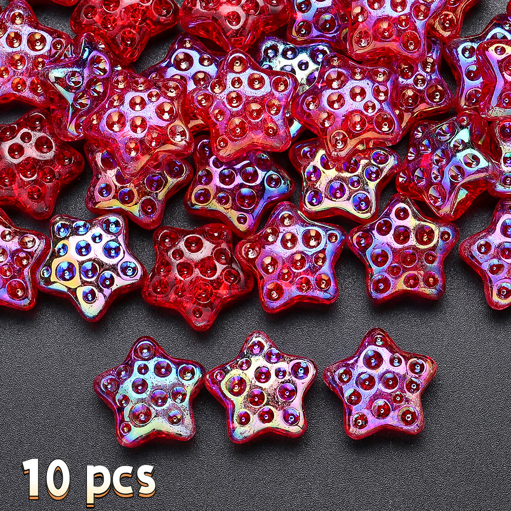 18mm Glass Five-Pointed Star Beads