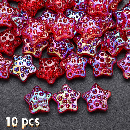 18mm Glass Five-Pointed Star Beads