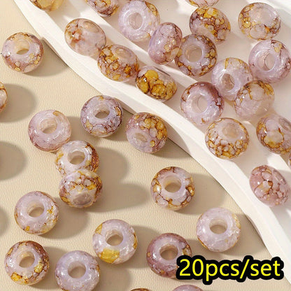 20pcs 8x14mm Bohemian Style Acrylic Large Hole Beads
