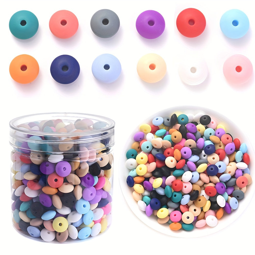 Colorful Silicone Lentil Beads